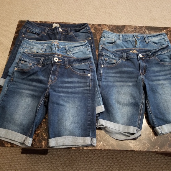 Justice Girls Bermuda Jean Shorts Lot of 5 - Picture 3 of 4